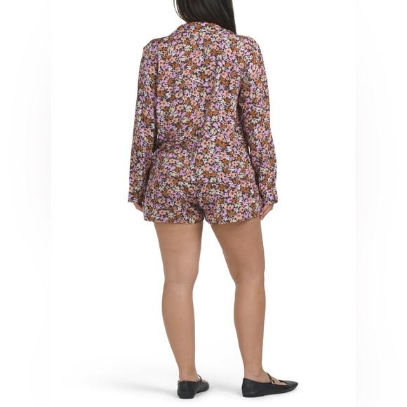 Saltwater LUXE Floral Two-piece Outfit Long Sleeve blouse with Shorts NWT - Picture 2 of 12